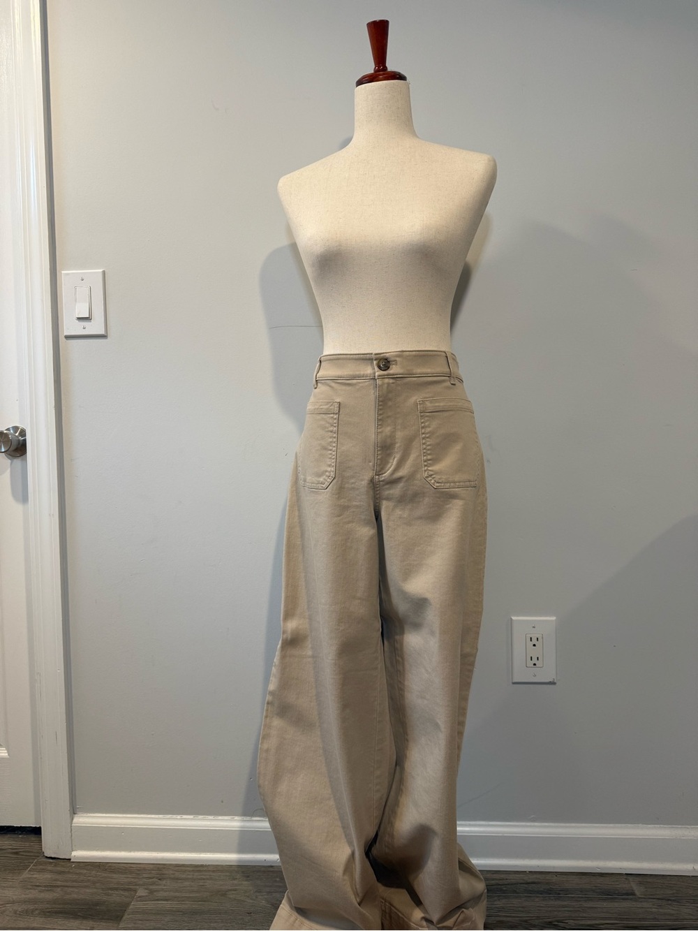 LOFT Palmer Wide Leg Pants in Khaki